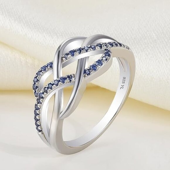 YL Celtic Knot Rings Twisted Knot Ring Birthstone Infinity Rings - December - Picture 4 of 6